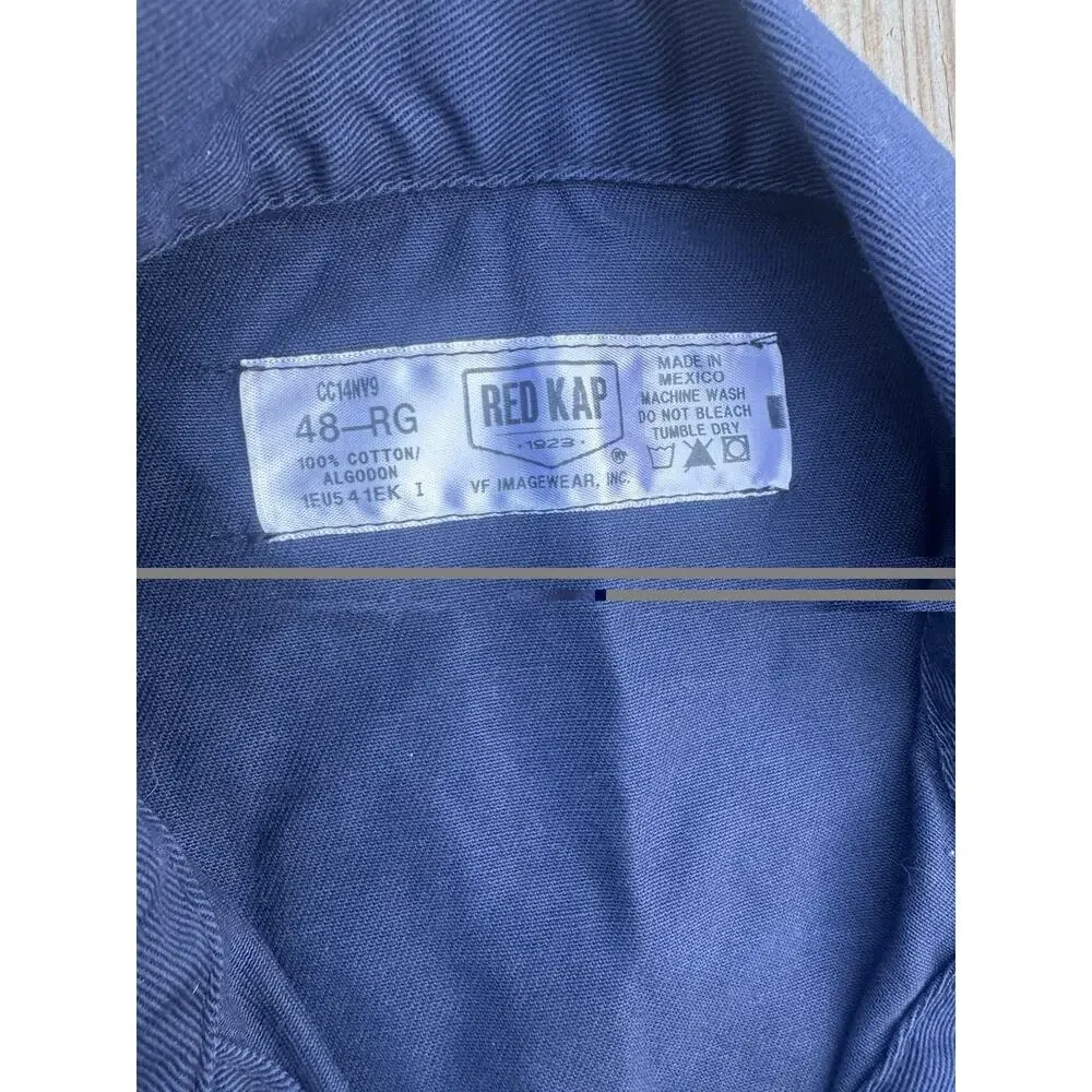 Rivian Red Kap Mechanic Coveralls Navy Blue Work Uniform 48RG 100% Cotton